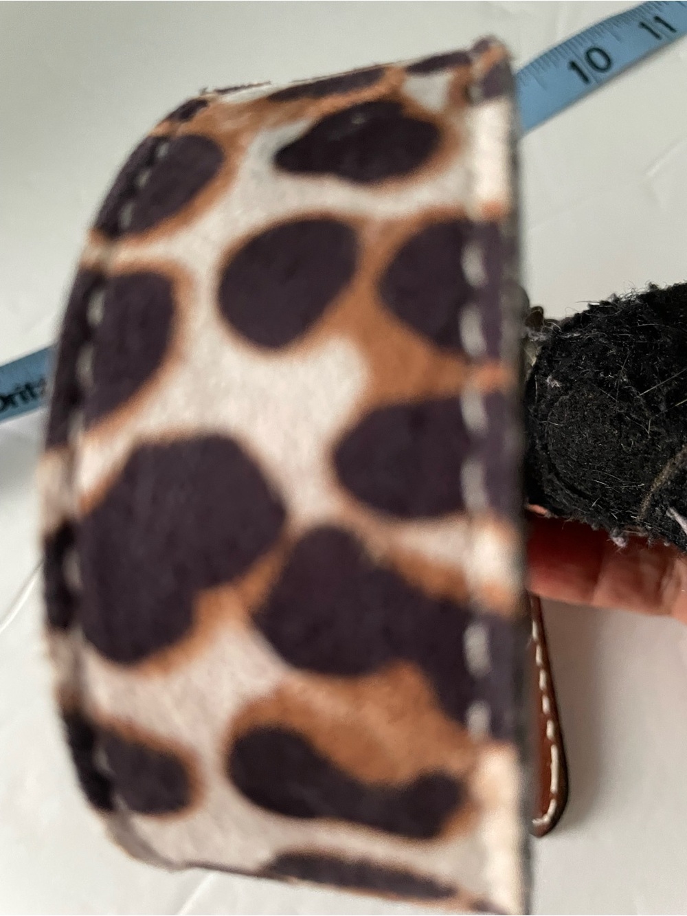 Leopard leather dog collar S 15”
